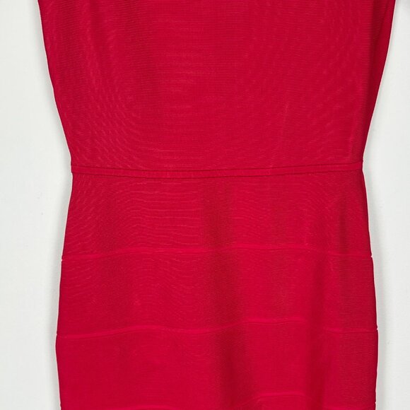 BCBGMaxAzria Womens Kisha Off Shoulder Bandage Dress Sangria Red Bodycon size S - Picture 3 of 13